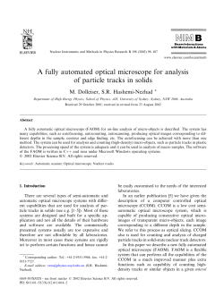 A fully automated optical microscope for analysis of particle tracks in