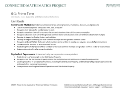 6-1: Prime Time - Connected Mathematics Project