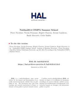 Nablus2014 CIMPA Summer School
