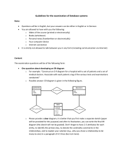 Guidelines for the examination of Database systems