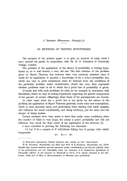 J. NEYMAN (Warszawa - Polonia) (&pound;) ON METHODS OF TESTING