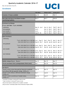 Quarterly Academic Calendar 2016-17