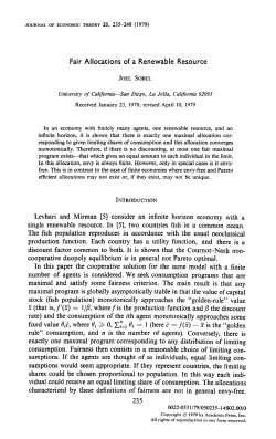 Fair Allocations of a Renewable Resource Levhari