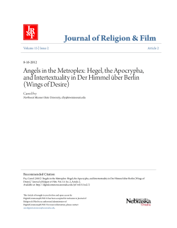 Angels in the Metroplex: Hegel, the Apocrypha, and Intertextuality in