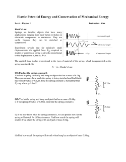 Elastic Potential Energy and Conservation of Mechanical Energy