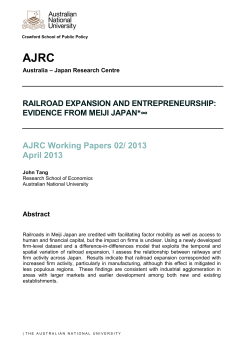 Railroad expansion and entrepreneurship: evidence from Meiji Japan.