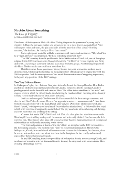 No Ado About Something The Loss of Virginity