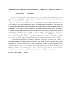 The measurement of barriers to services trade and its impact on