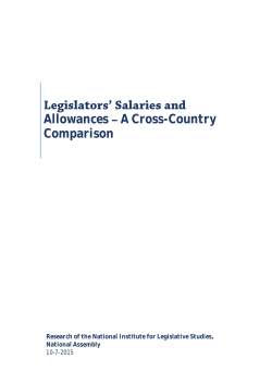 Legislators` Salaries and Allowances