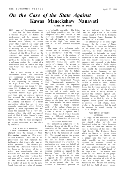 On the Case of the State Against Kawas Maneckshaw Nanavati