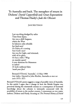 To Australia and back. The metaphor of return in Dickens` David