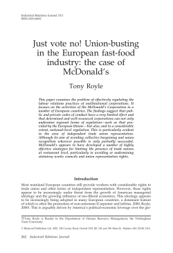 Just vote no! Union-busting in the European fast