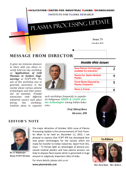 PLASMA PROCESSING UPDATE