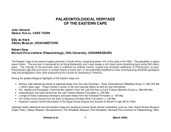 palaeontological heritage of the eastern cape