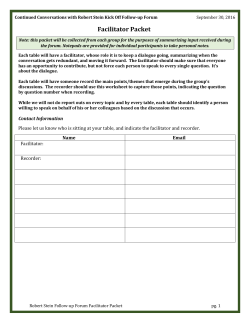 Facilitator Packet