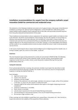 Installation recommendations for carpets from the company