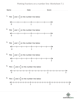 Plotting fractions on a number line: Worksheet 7.1