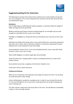 Suggested packing list for Antarctica