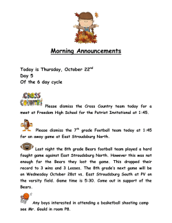 Morning Announcements - Pleasant Valley School District