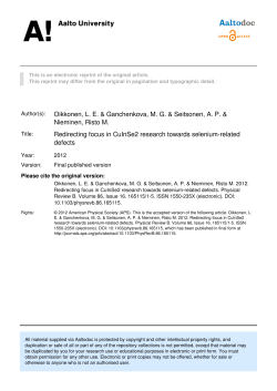 Redirecting focus in CuInSe2 research towards selenium