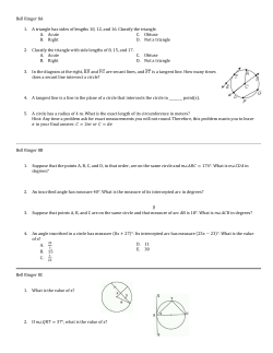 Bell Ringer 8A 1. A triangle has sides of lengths 10, 12, and 16