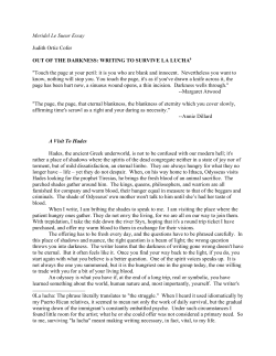 Meridel Le Sueur Essay Judith Ortiz Cofer OUT OF THE DARKNESS