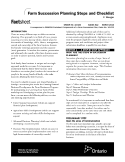 Farm Succession Planning Steps and Checklist