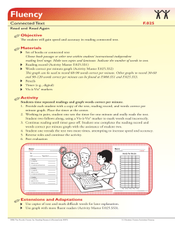 Fluency - Florida Center for Reading Research