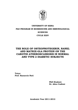 the role of osteoprotegerin, rankl and matrix-gla protein on