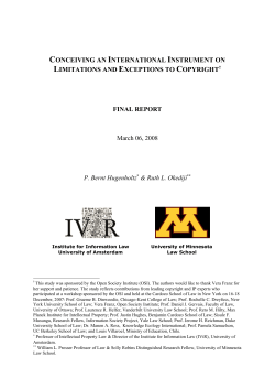 Conceiving an international instrument on limitations and