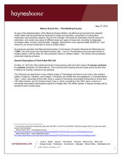 May 27, 2015 Mexico Round One &ndash; Third Bidding Process As part of