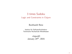 3 times Sudoku - Logic and Constraints in Clojure