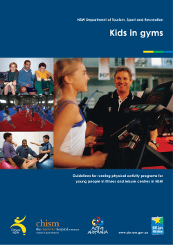 Kids in Gyms Guidelines - The Sydney Children`s Hospitals Network