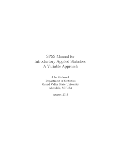 SPSS Manual for Introductory Applied Statistics