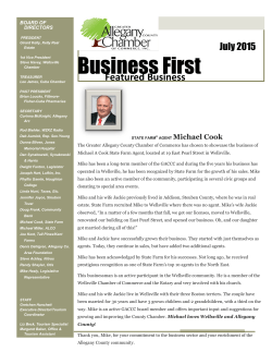 Newsletter - Allegany County Chamber of Commerce