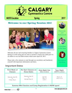 Spring 2017 NL NORTH - Calgary Gymnastics Centre