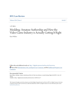 Modding: Amateur Authorship and How the Video Game Industry is