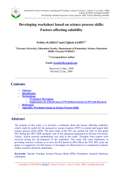 Developing worksheet based on science process skills: Factors
