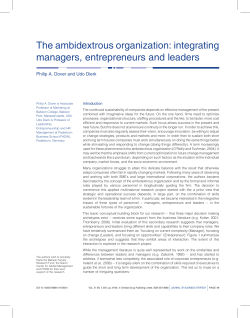 The ambidextrous organization: integrating managers