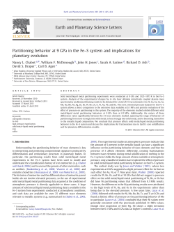 Partitioning behavior at 9GPa in the Fe&ndash;S system and implications