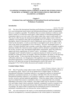 PCT International Search and Preliminary Examination