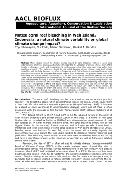 Notes: coral reef bleaching in Weh Island, Indonesia, a natural