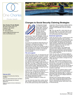 Changes to Social Security Claiming Strategies