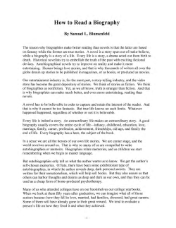 How to Read a Biography