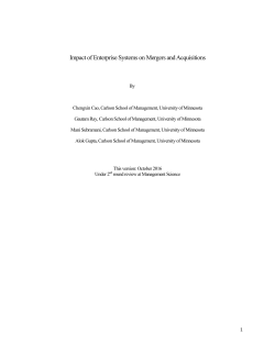 Impact of Enterprise Systems on Mergers and Acquisitions