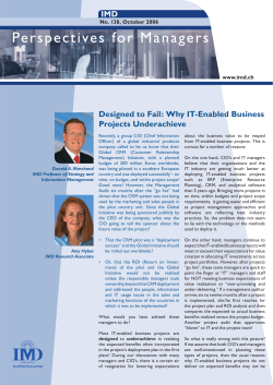 Designed to Fail: Why IT-Enabled Business Projects