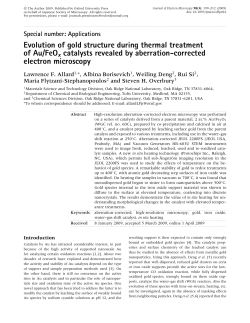 Evolution of gold structure during thermal treatment of Au/FeOx