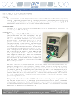 Medical Pressure Relief Valve Function Testing