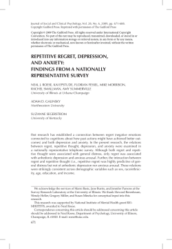 Repetitive RegRet, DepRession, anD anxiety
