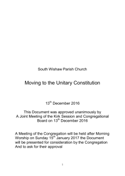 unitary constitution  - South Wishaw Parish Church